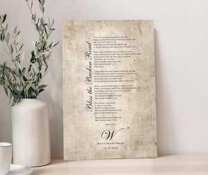 Song Lyric Art on Canvas