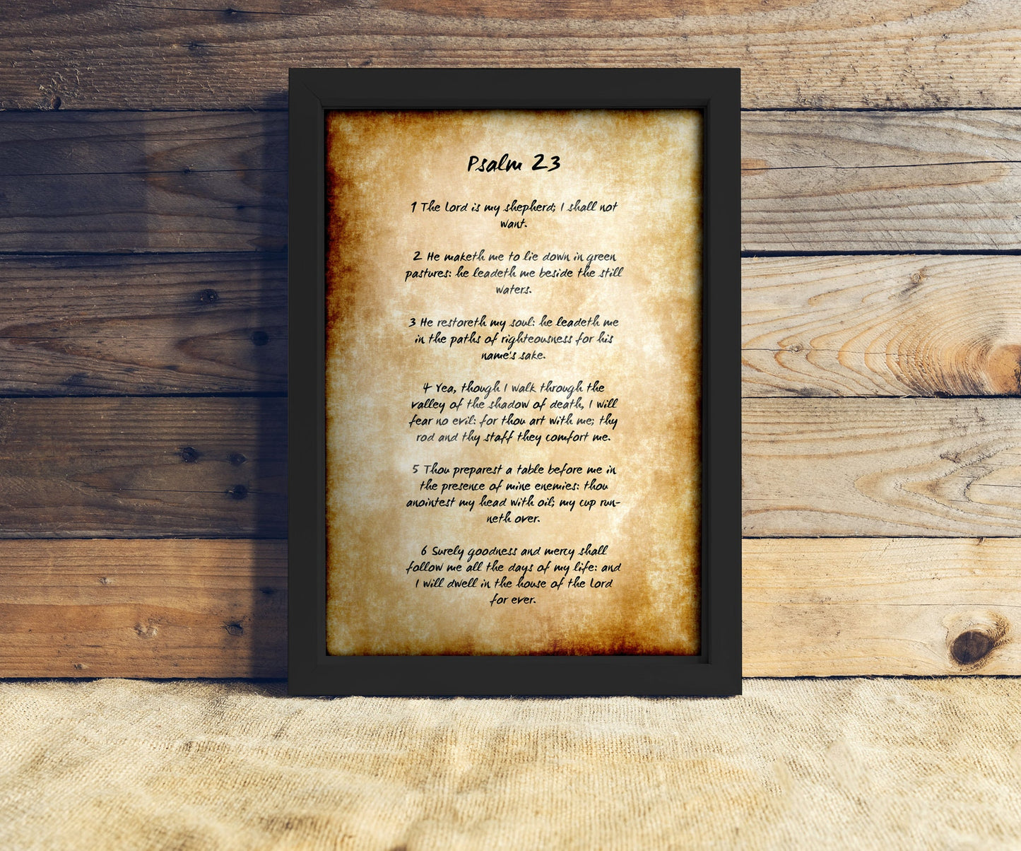 Framed Rustic Psalm 23 Art - HoneycombProverbs - Giclée - Christian Wall Art