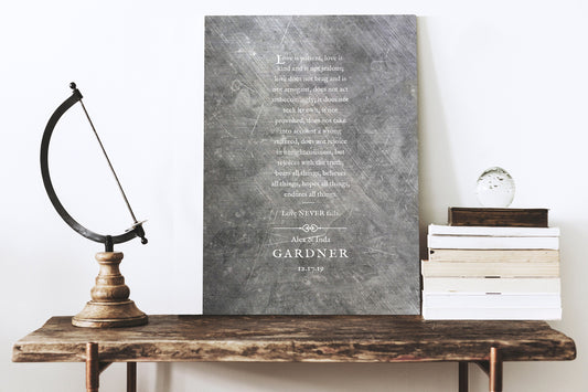 1 Cor 13 Monogrammed Couple's Gift - HoneycombProverbs - Signs - Christian Wall Art