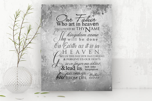The Lords Prayer Distressed Scripture Sign - HoneycombProverbs - Signs - Christian Wall Art