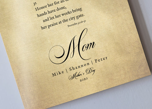 Proverbs 31 on Canvas, Christian Gift for Mom, Personalized Mother's day Gift, Mother's Day Bible Verse, Mother's Day Gift for Wife, Custom - HoneycombProverbs - Giclée - Christian Wall Art