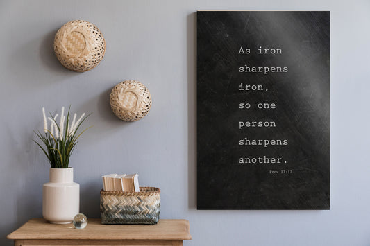 As Iron Sharpens Iron, Christian - HoneycombProverbs - Signs - Christian Wall Art