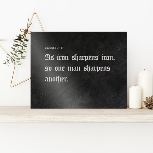 Iron Sharpens Iron, Iron Gift - HoneycombProverbs - Gifts For The Couple - Christian Wall Art
