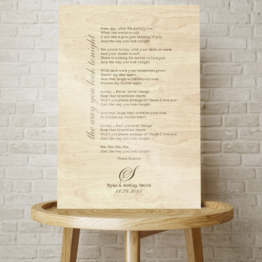 Wood 1st Dance Song Lyric Sign - HoneycombProverbs - Signs - 5 year anniversary gifts