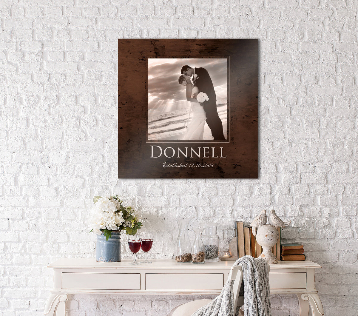 Wedding Photo on Bronze Keepsake