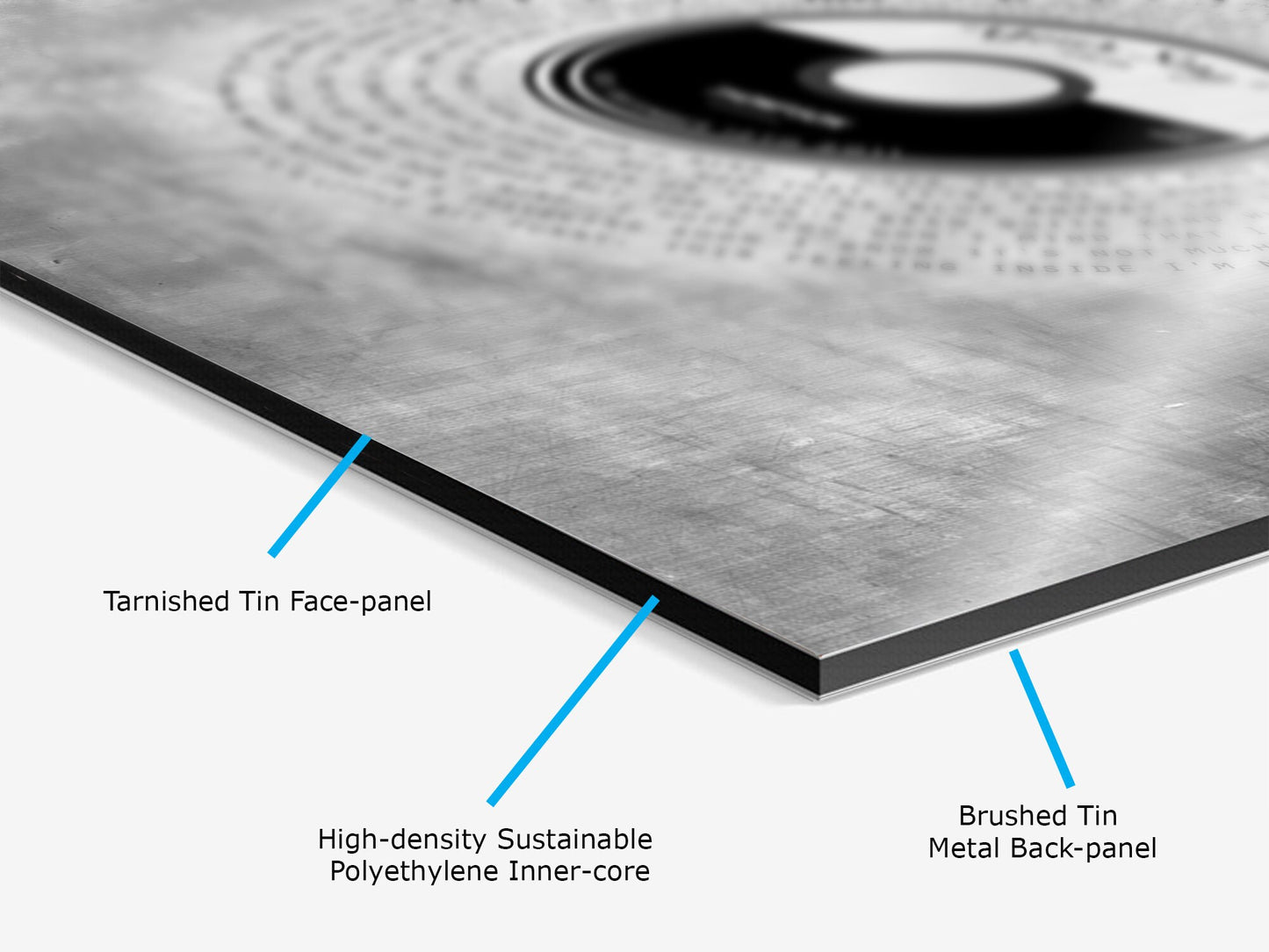 "Vinyl Record" Song Lyrics on Tin - HoneycombProverbs - Signs - Tin and Aluminum Gifts