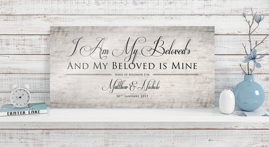 Wood Anniversary Keepsake, I am my Beloved's - HoneycombProverbs - Signs - Christian Wall Art