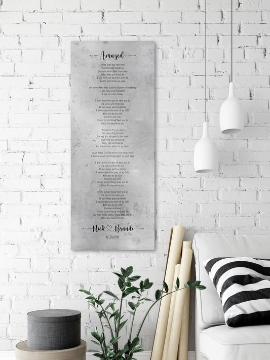 Tall Sign with Lyrics Tin Anniverary Keepsake - HoneycombProverbs - Signs - Tin Anniversary Gifts