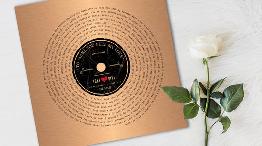 Seven Years Down LP Record Art - HoneycombProverbs - Signs - Copper Anniversary Gifts