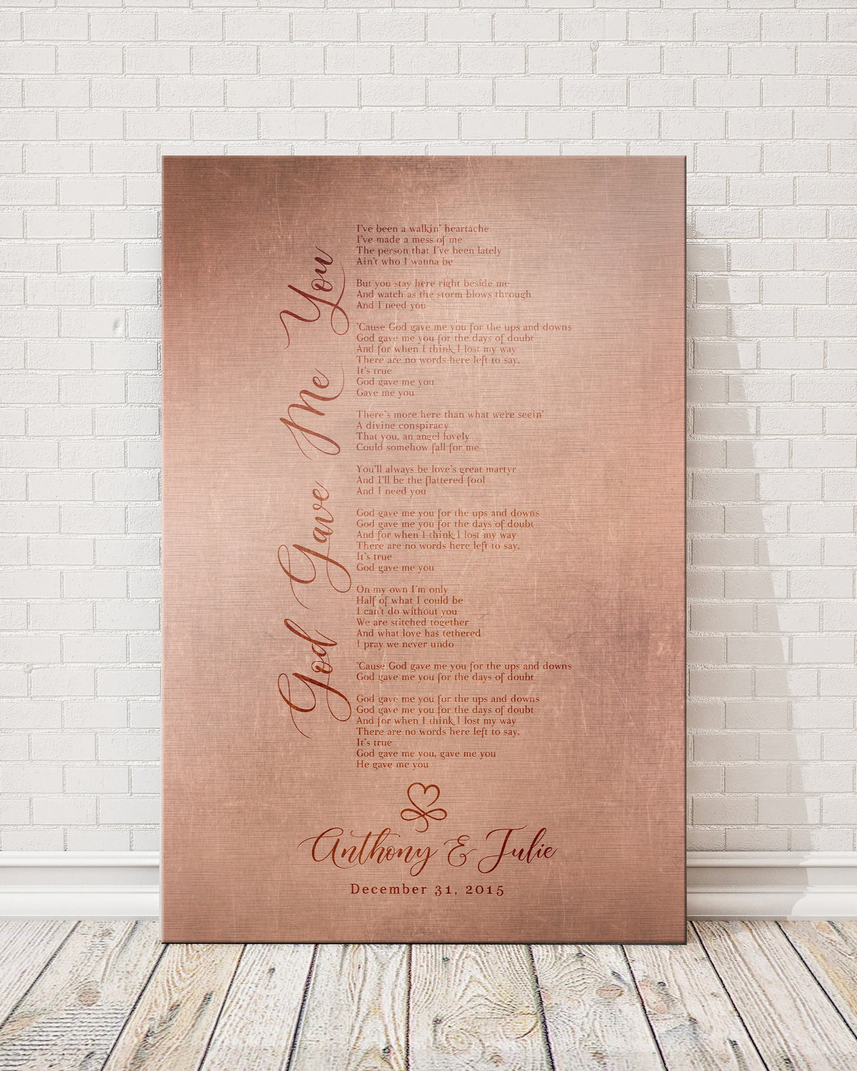 Our Song on Copper, Personalized Copper Gift