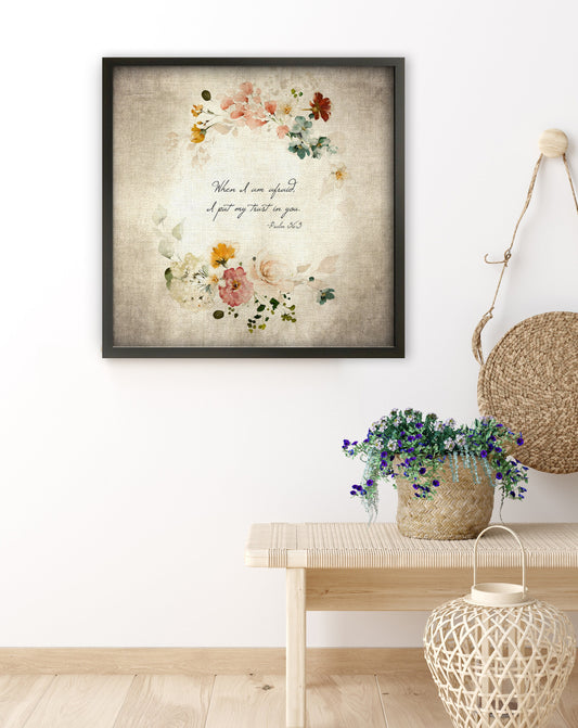 Country Cottage Scripture Decor, Psalm 56:3 - HoneycombProverbs - Giclée - Christian Wall Art