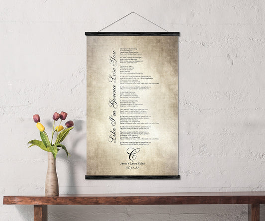 Our Song Scroll Tapestry, Cotton Anniversary - HoneycombProverbs - Tapestries - 2nd Anniversary Gifts