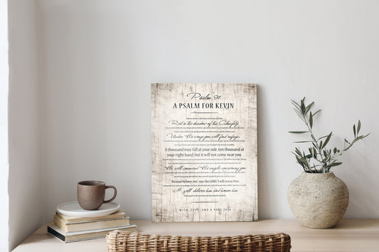 Soldier's Psalm 91, Personalized Man Cave Art - HoneycombProverbs - Religious Home & Decor - Luxury Corporate Gifts