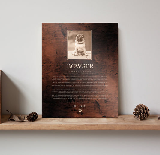 The Rainbow Bridge, Pet Loss Plaque - HoneycombProverbs - Pet Portraits - Photo Plaques