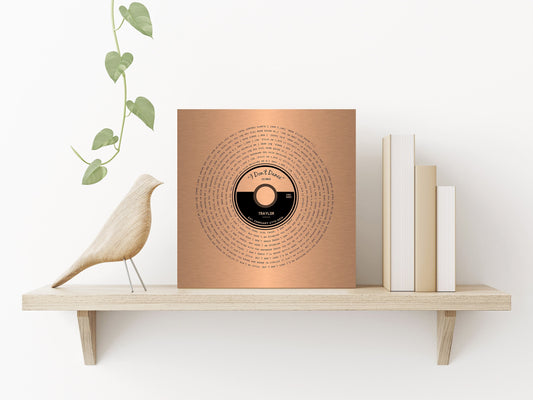 Custom Copper Lp Record Art - HoneycombProverbs - Signs - Copper Anniversary Gifts