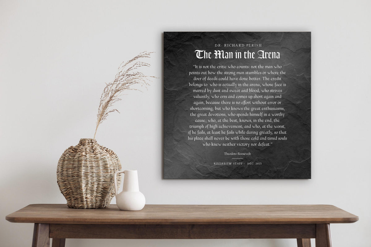 Personalized Man in the Arena Metal Plaque: Office Employee Gifts, Luxury Corporate Gifts, Dad Gift - HoneycombProverbs - Signs - Luxury Corporate Gifts