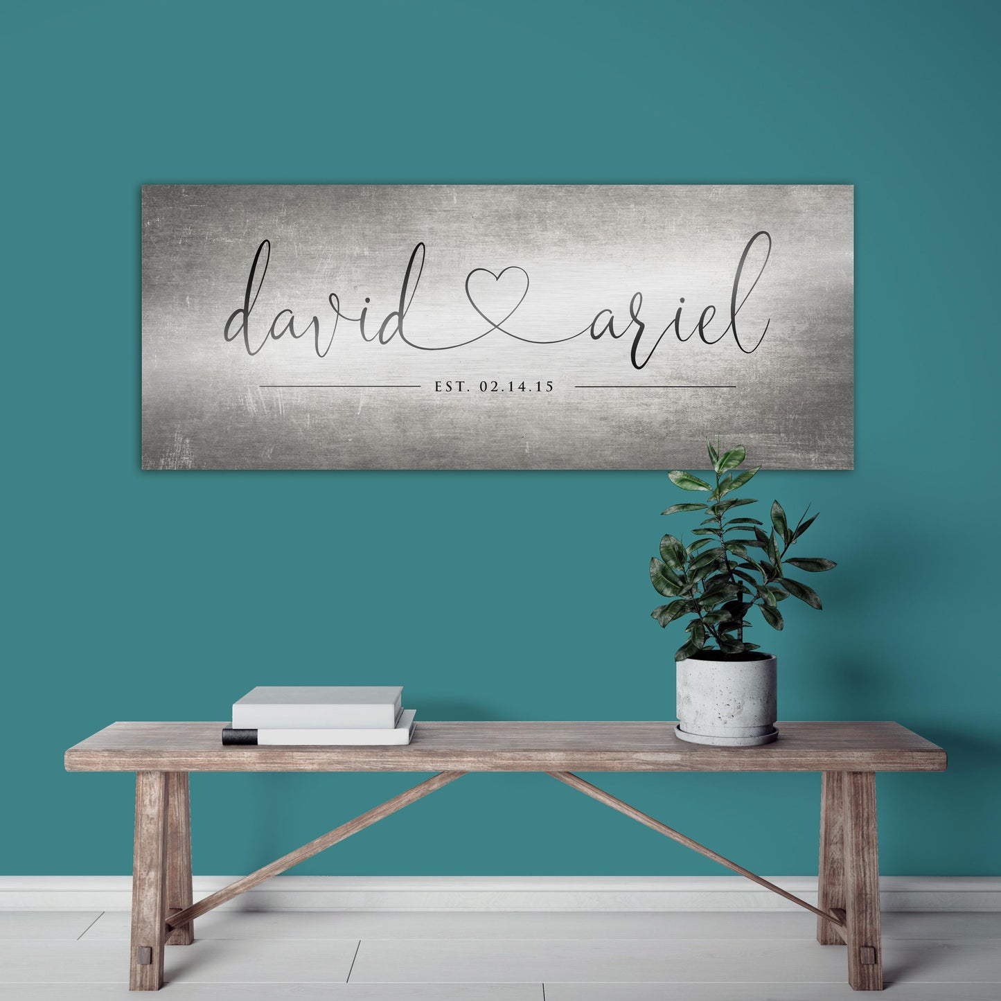 Rustic Heart Name Sign on Tin - HoneycombProverbs - Signs - Tin and Aluminum Gifts