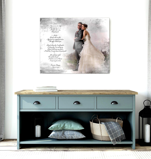 Vintage Tin Photo Gift: Custom Vows or Lyrics, 10th Anniversary - HoneycombProverbs - Signs - Tin and Aluminum Gifts