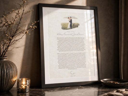 Our Wedding Vows Paper Anniversary Photo Gift - HoneycombProverbs - Giclée - Wedding Vow Wall Art