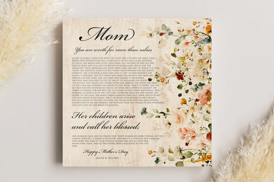 Personalized Proverbs 31 Floral Country Anniversary Plaque