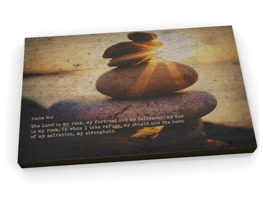 Wood Inspired Scripture Art: Psalm 18:2 on Canvas - Hunnycomb Proverbs - Wedding gift ideas - paper anniversary gifts