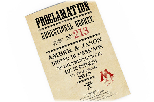 Proclamation Sign: Custom Gift for Wizards - Hunnycomb Proverbs - Wedding gift ideas - paper anniversary gifts