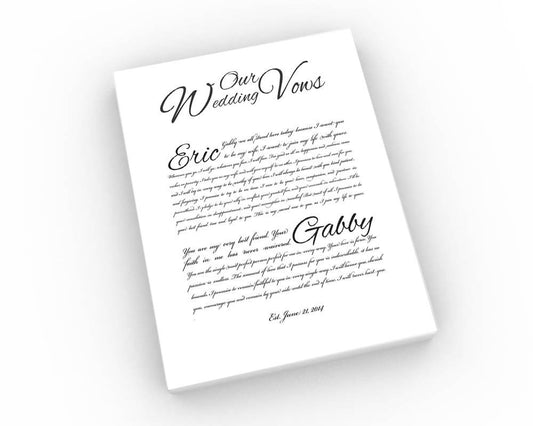 Wedding Vow Art: Snow White - Fine art and canvas personalized anniversary and inspirational gifts