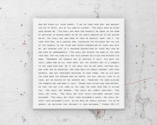 The 10 Commandments, Modern, Scripture, custom, wall, art, decor, gift, Bible verse, prints, Scriptures, on canvas, Framed, gifts, Christmas