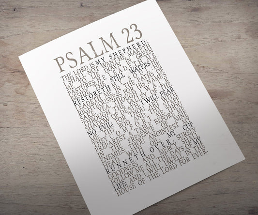 Psalm 23, Framed Scripture Print, Bible Verse Print, The Lord is my Shepherd, christian subway, decor, gift, inspirational, friend, best