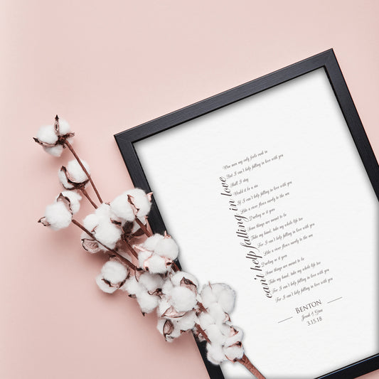 Framed Cotton Gift, Our Wedding Song