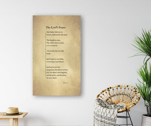 The Lord's Prayer on Canvas, Christian Wall Art, Inspirational Decor, Encouraging Gift, Gift for Mom, Sympathy Gift for, Uplifting Gift for