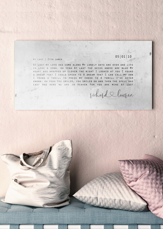 Tarnished Song Lyric Sign on Tin