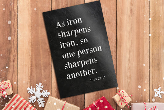 Proverbs 27:17, As Iron Sharpens Iron, Christian, Bible Verse, for, Him, Scripture, Sign, Subway, 6 Year Wedding, for Couple, Gift