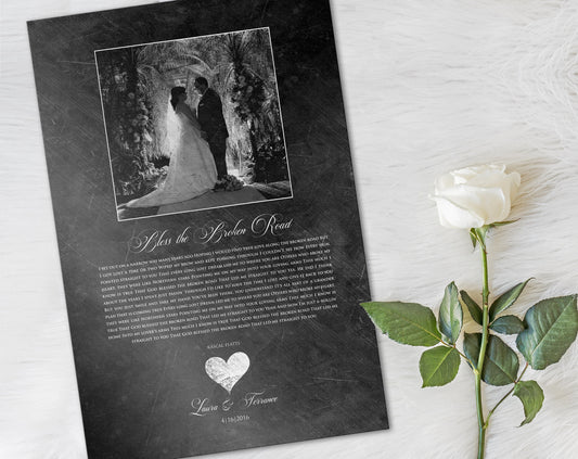 6th Anniversary Gift, Photo and Wedding Song on Iron, Custom Iron Gift, Song Lyric and Photo Sign, Wife Gift, Personalized anniversary gift