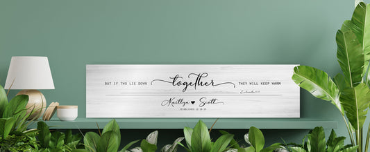 Christian Rustic Farmhouse Couples Personalized Decor, Wood Bedroom Sign, Ecclesiastes 4:11, Anniversary gift for daughter and son in law