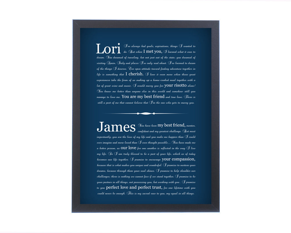 8X12 Vow on Canvas or Fine Art print: The Classical on Canvas or Fine Art - Fine art and canvas personalized anniversary and inspirational gifts