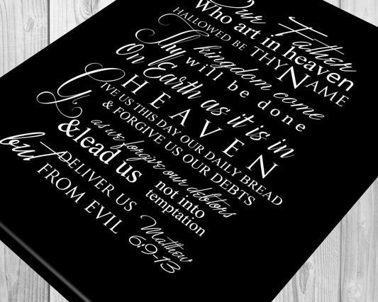 The Lord's prayer on canvas, christian song word art, Inspirational canvas, Christian Lyric Canvas