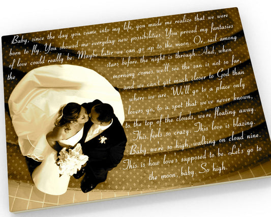 16x20 Wedding Vow Photo Canvas - Fine art and canvas personalized anniversary and inspirational gifts