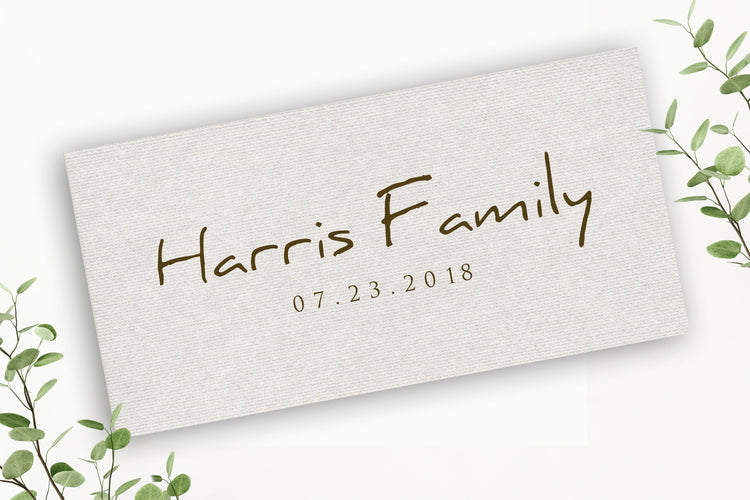 Canvas Family Name Signs from Honeycomb Proverbs, personalized and handcrafted in Texas