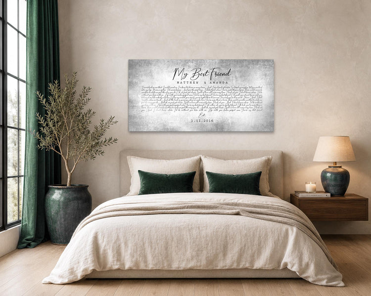 Tin & Aluminum Anniversary Song Lyric Art from Honeycomb Proverbs, personalized and handcrafted in Texas