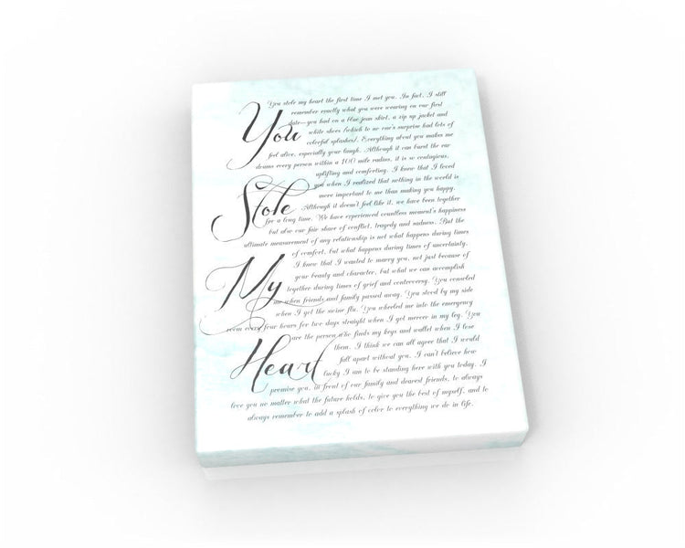 Canvas Wedding Vow Art from Honeycomb Proverbs, personalized and handcrafted in Texas