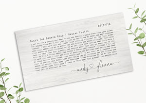 Song Lyric Art on Wood