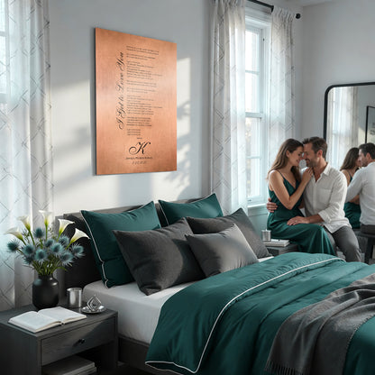 Personalized copper anniversary song lyric sign, view 5