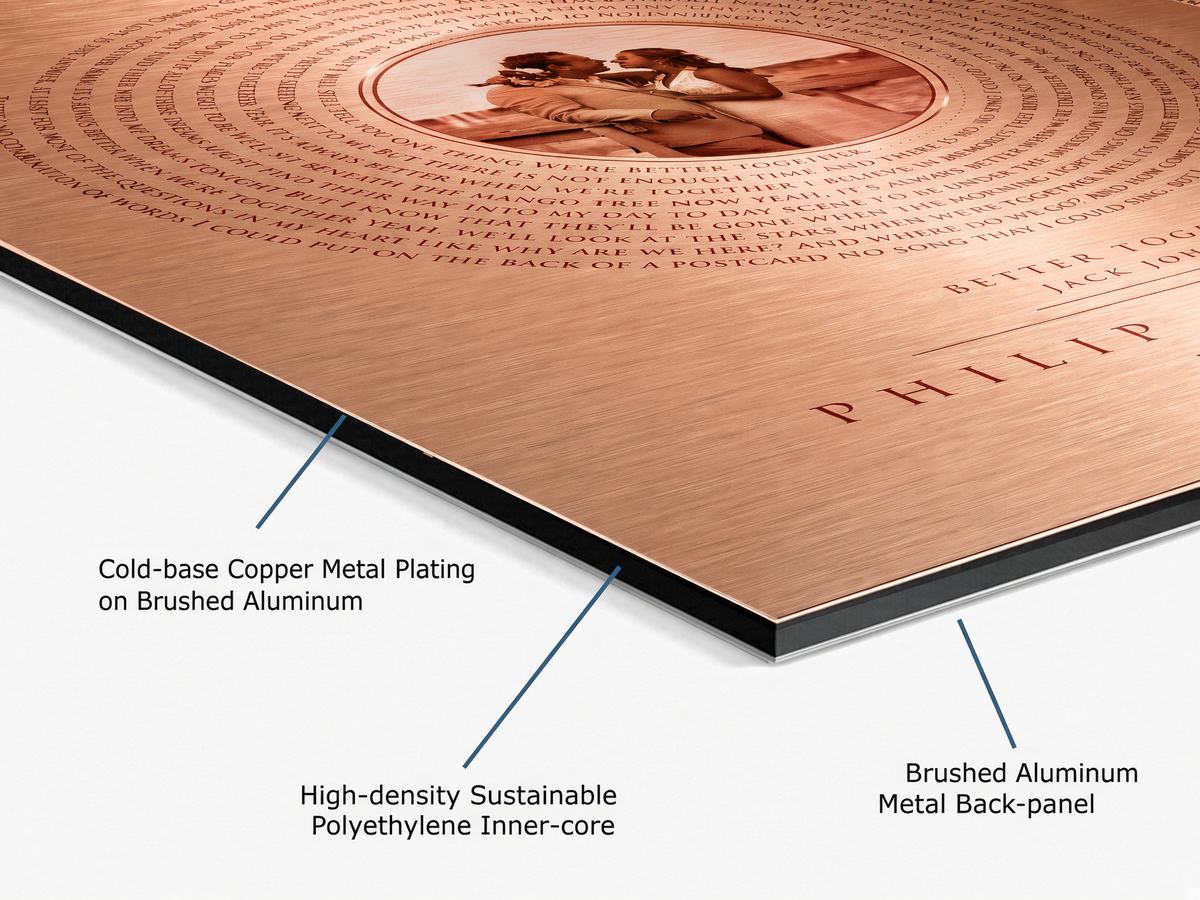 Personalized Vinyl Record art with Photo in Copper