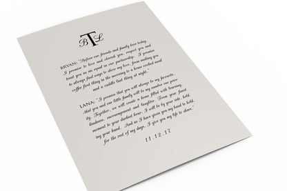 Monogrammed Wedding Vow Art - HoneycombProverbs - Giclée - Wedding Vow Wall Art