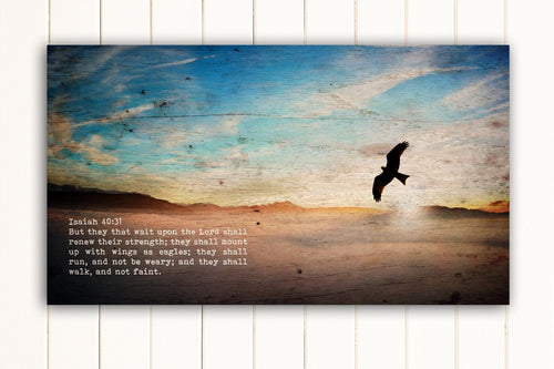 Wood Inspired Scripture Canvas: Isaiah 40:31