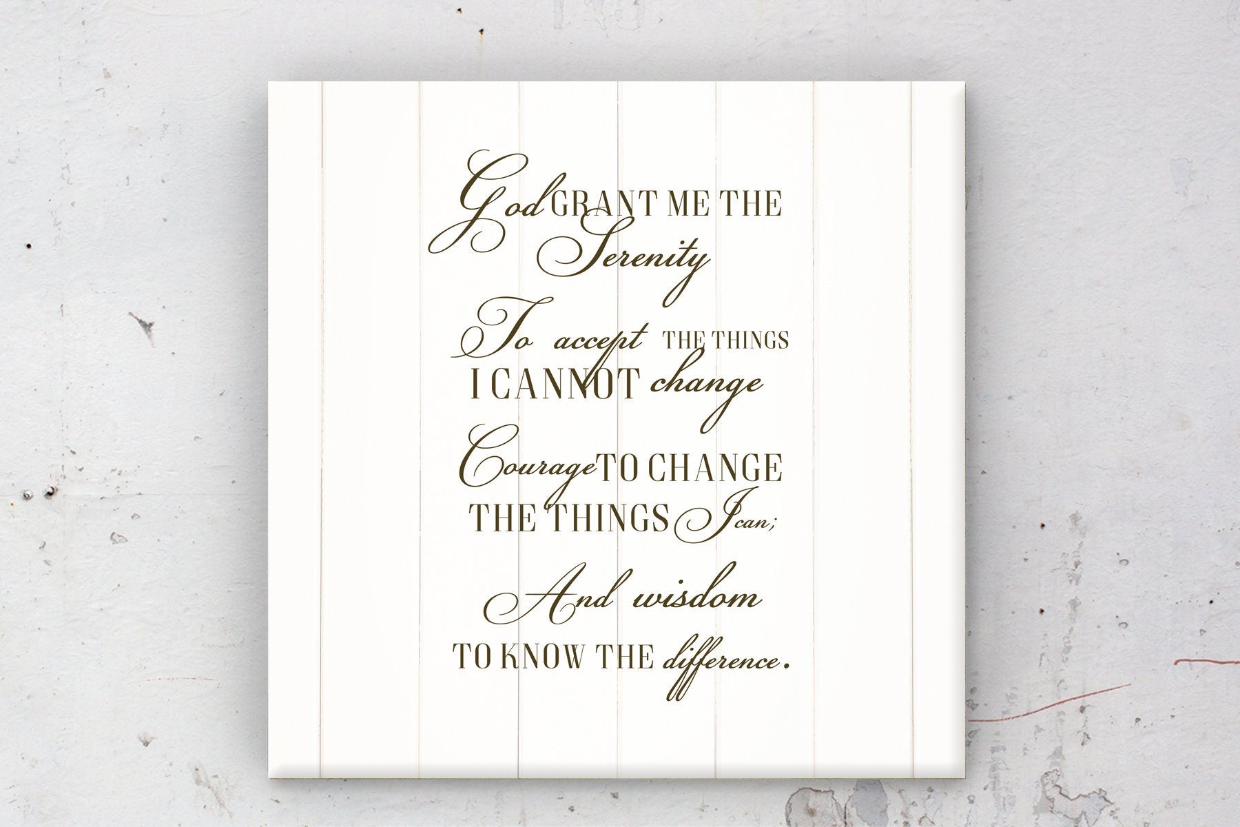 Serenity Prayer Customized Wall Art on Canvas or Framed - HoneycombProverbs - Giclée - Christian Wall Art