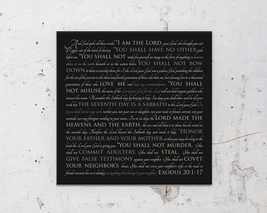 The 10 Commandments or Custom Scripture Wall Decor - HoneycombProverbs - Giclée - Christian Wall Art