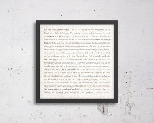 The 10 Commandments Custom Scripture Bible Verse Decor - HoneycombProverbs - Giclée - Christian Wall Art
