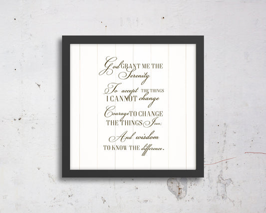 Serenity Prayer Customized Wall Art on Canvas or Framed - HoneycombProverbs - Giclée - Christian Wall Art